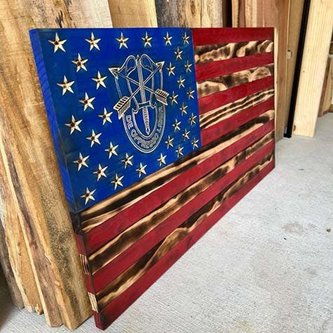 Rumbarger custom socom wooden american flag