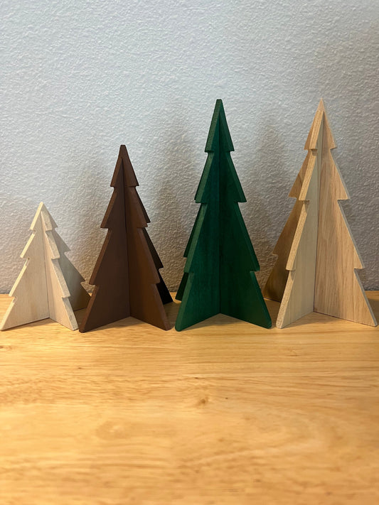 Wood Christmas Trees, Finished and DIY!