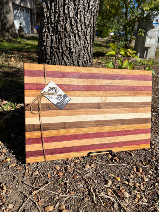 Face and Edge Grain “The color of woods” Cutting Board