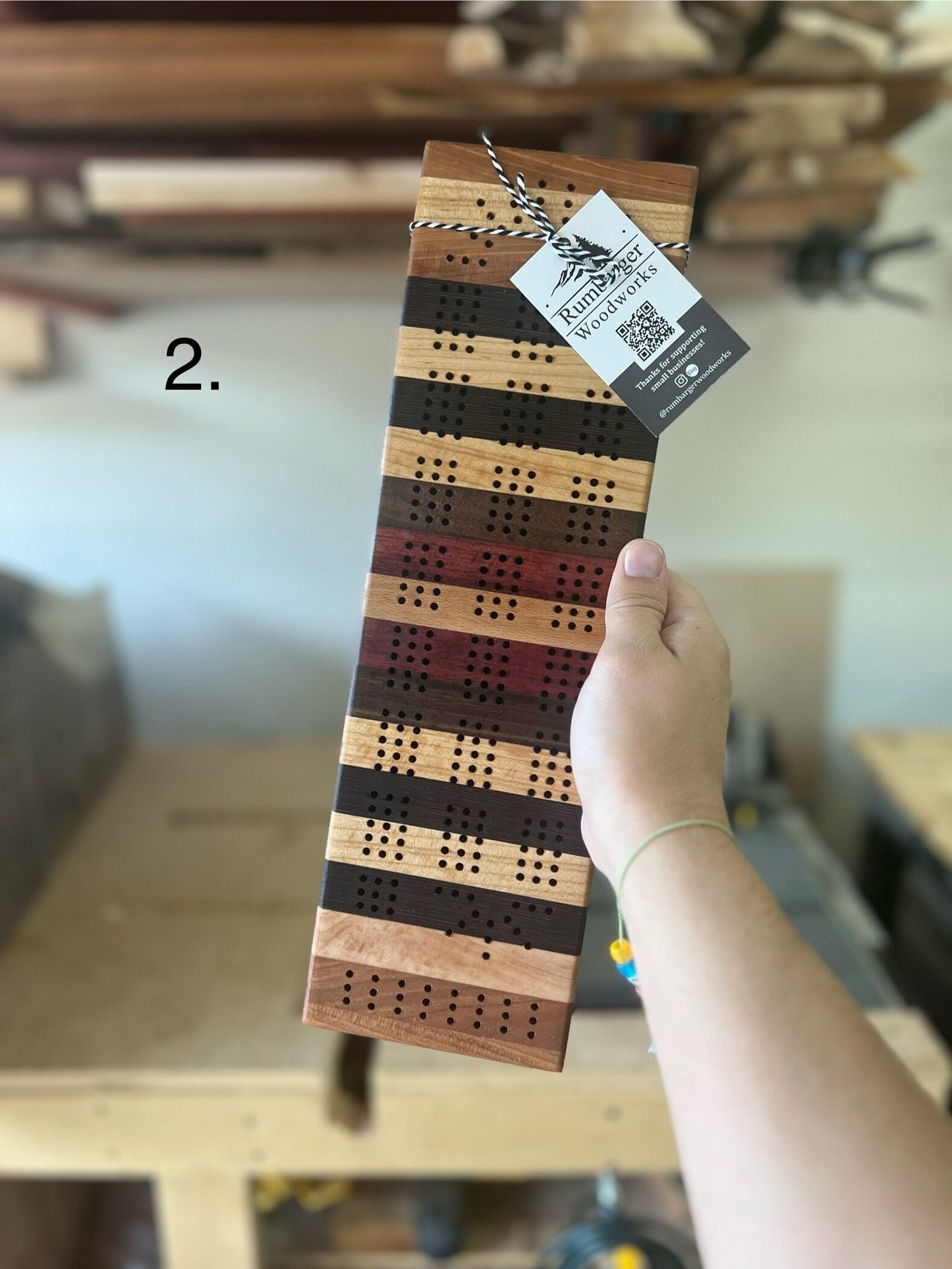 Multi-colored Cribbage Board
